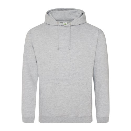 Felpa con cappuccio grigio mlange in cotone-poliestere con cappuccio e coulisse.