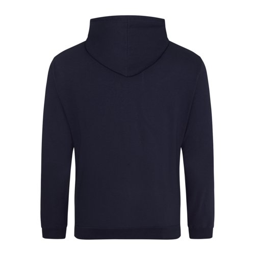 Felpa con cappuccio blu navy in misto cotone con cappuccio e coulisse.