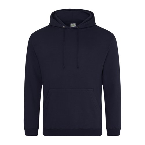 Felpa con cappuccio blu navy in misto cotone con cappuccio e tasca a marsupio.
