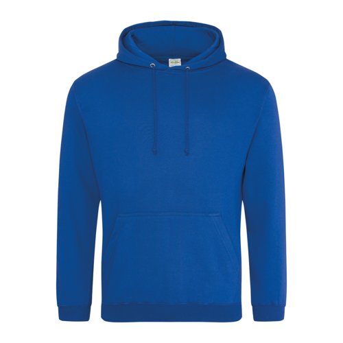 Felpa con cappuccio blu reale in misto cotone con cappuccio e tasca a marsupio.