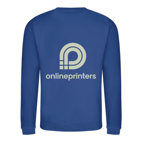 Felpa unisex blu royal in misto cotone a maniche lunghe.