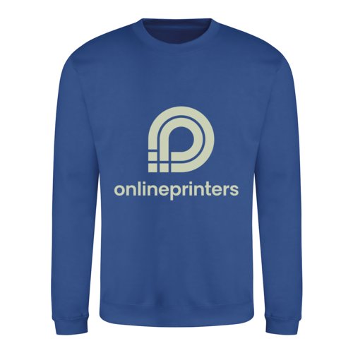 Felpa unisex blu reale in misto cotone con maniche lunghe.
