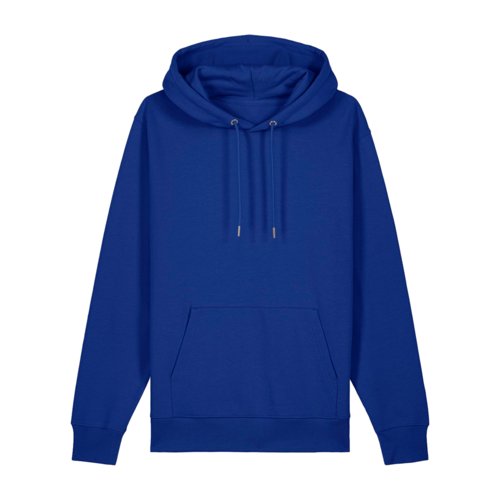 Felpa con cappuccio blu scuro in cotone con cappuccio e tasca a marsupio.
