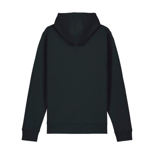 Felpa nera in misto cotone con cappuccio e tasca a marsupio.