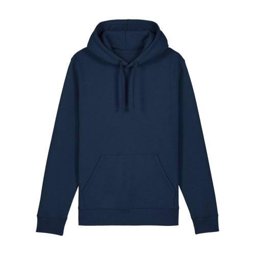 Felpa con cappuccio blu navy in misto cotone con cappuccio e tasca a marsupio.