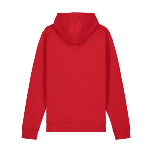 Felpa rossa in misto cotone con cappuccio.
