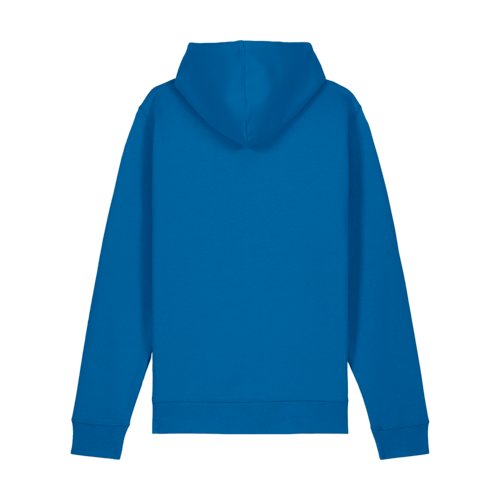 Felpa con cappuccio blu reale in misto cotone con cappuccio e tasca a marsupio.