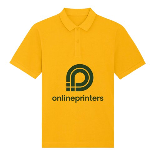 Polo giallo in cotone biologico con abbottonatura corta.
