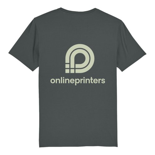 T-shirt unisex antracite in cotone biologico a maniche corte.