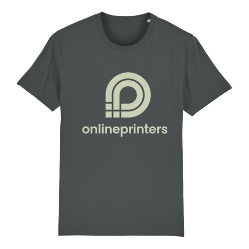 T-shirt antracite in cotone biologico dal taglio unisex.