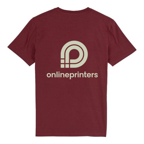T-shirt bordeaux in cotone biologico, vestibilit unisex.