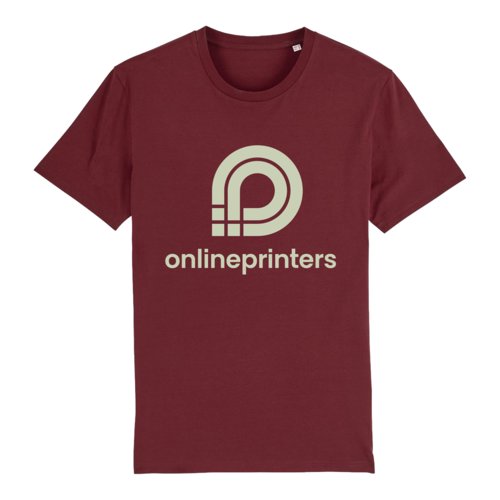T-shirt bordeaux in cotone biologico con maniche corte e collo rotondo.