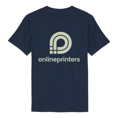 T-shirt unisex blu navy in cotone organico a maniche corte.