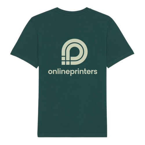 T-shirt in cotone verde scuro con maniche corte e collo rotondo.