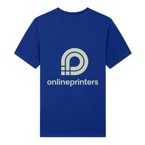 T-shirt unisex blu scuro in cotone biologico a maniche corte.