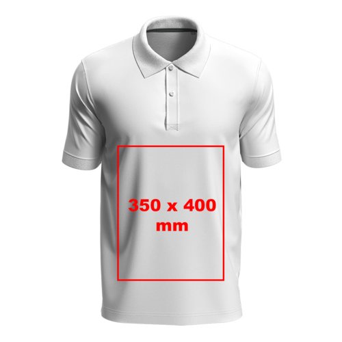 Polo unisex in tessuto con maniche corte e abbottonatura.