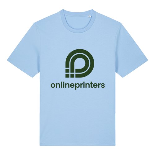 T-shirt celeste in cotone biologico a maniche corte.