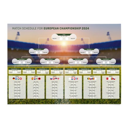 Calendario delle partite in carta, stampato su un lato.