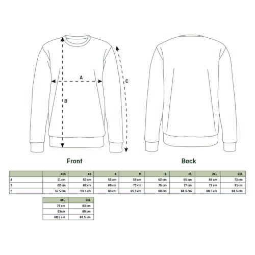 Felpa unisex in tessuto con collo rotondo e maniche lunghe.