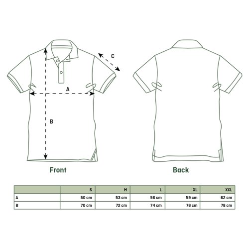 Polo unisex in tessuto con maniche corte e abbottonatura.