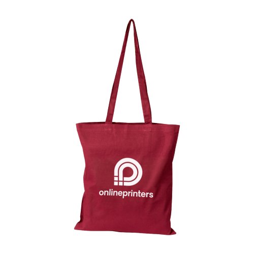 Borsa in cotone bordeaux con manici lunghi.