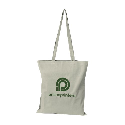 Borsa in cotone grigio con manici.