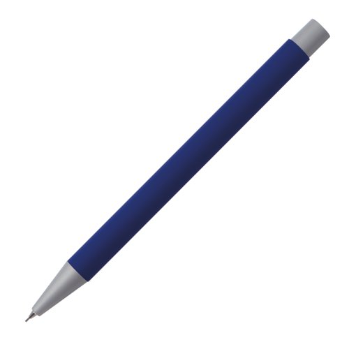 Matita meccanica blu con elementi in metallo e mina.