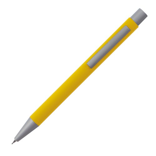 Portamine in plastica gialla con clip.