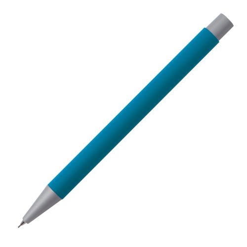 Portamine in plastica azzurro con gommino.