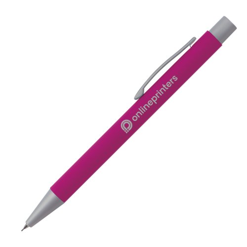 Matita meccanica rosa con clip e mine.