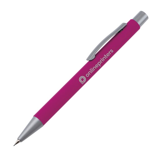 Matita meccanica rosa con clip e mine.