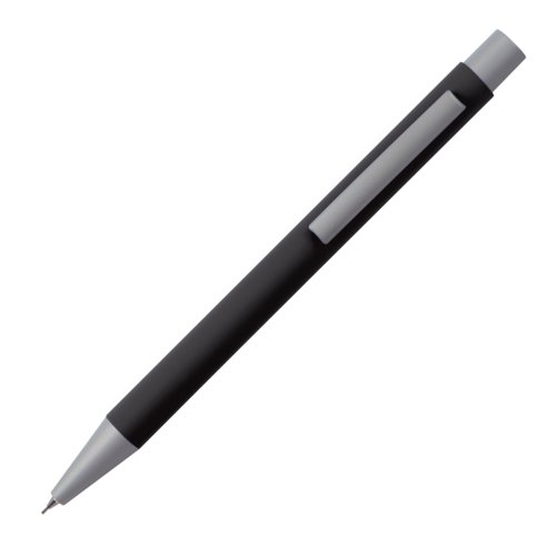 Matita meccanica nera con clip.