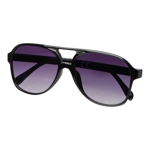 Occhiali da sole neri stile aviator con montatura in plastica.