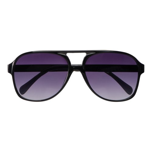 Occhiali da sole aviator in plastica nera.