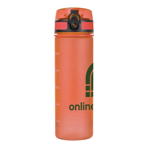 Borraccia arancione in Tritan con coperchio.