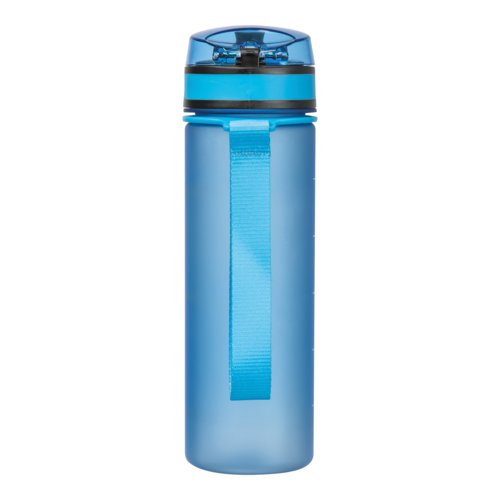 Borraccia in Tritan azzurro con anello di trasporto.