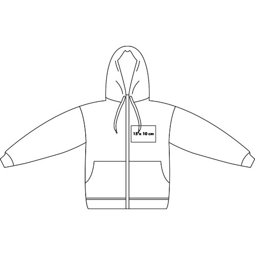 Giacca con cappuccio da donna con zip integrale e tasca a marsupio.