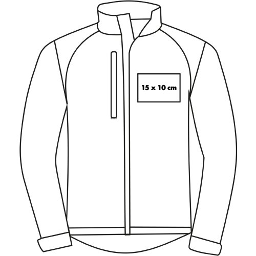 Giacca softshell da uomo con zip integrale e tasche laterali.