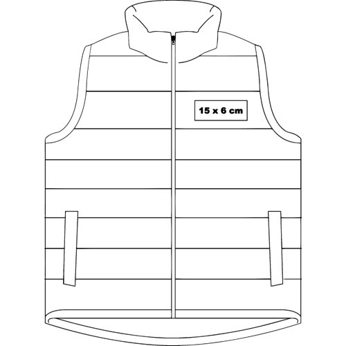 Gilet trapuntato con zip integrale e tasche laterali.