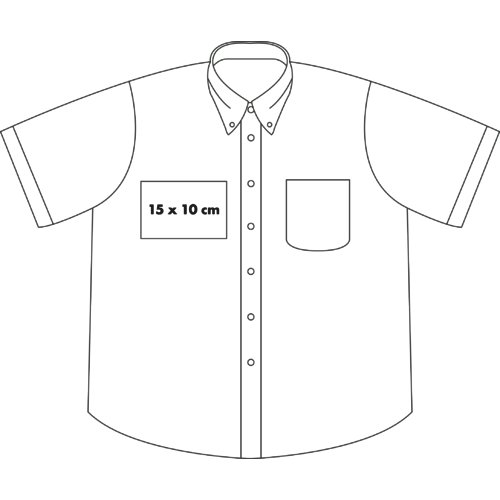 Camicia chiara in cotone a maniche corte da uomo con abbottonatura.