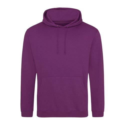 Felpa con cappuccio viola in cotone-poliestere con cappuccio e tasca a marsupio.