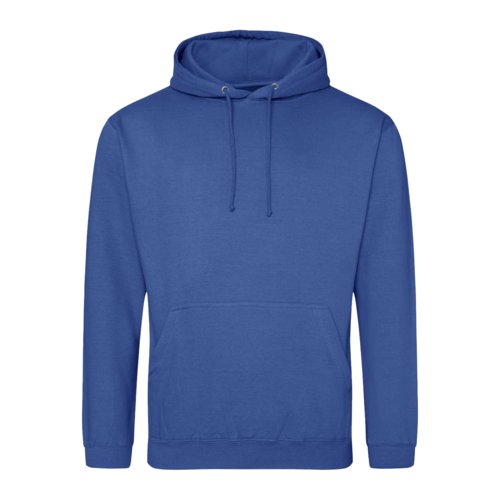 Felpa con cappuccio blu reale in cotone-poliestere con tasca a marsupio e cappuccio.