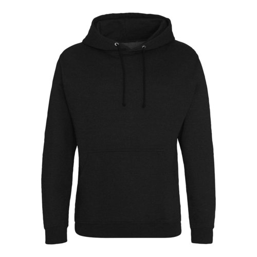 Felpa nera in misto cotone con cappuccio e coulisse.