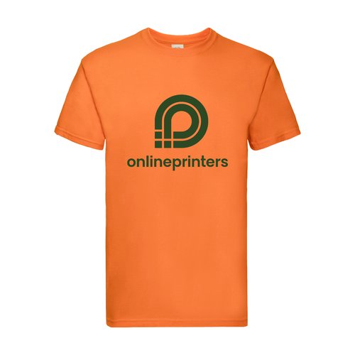 T-shirt arancione in cotone da uomo a maniche corte.