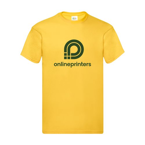 T-shirt gialla da uomo in cotone a maniche corte.