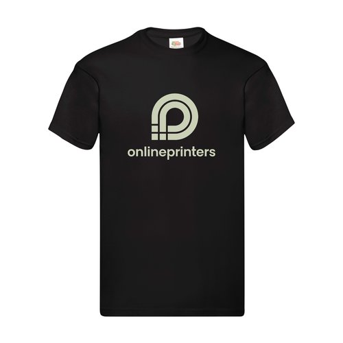 T-shirt nera in cotone a maniche corte e collo rotondo da uomo.
