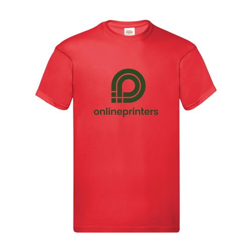 T-shirt rossa in cotone da uomo a maniche corte.