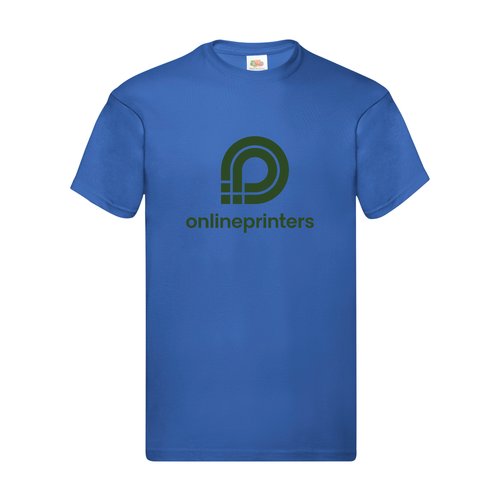 T-shirt in cotone blu reale da uomo con maniche corte.