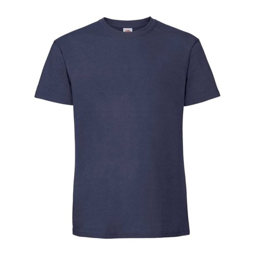T-shirt in cotone blu scuro da uomo con maniche corte.
