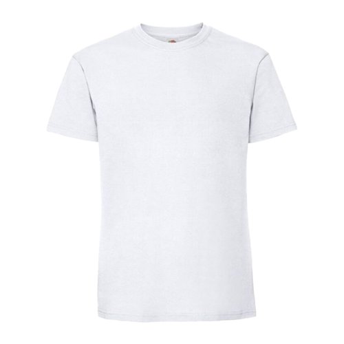 T-shirt bianca in cotone da uomo con maniche corte.